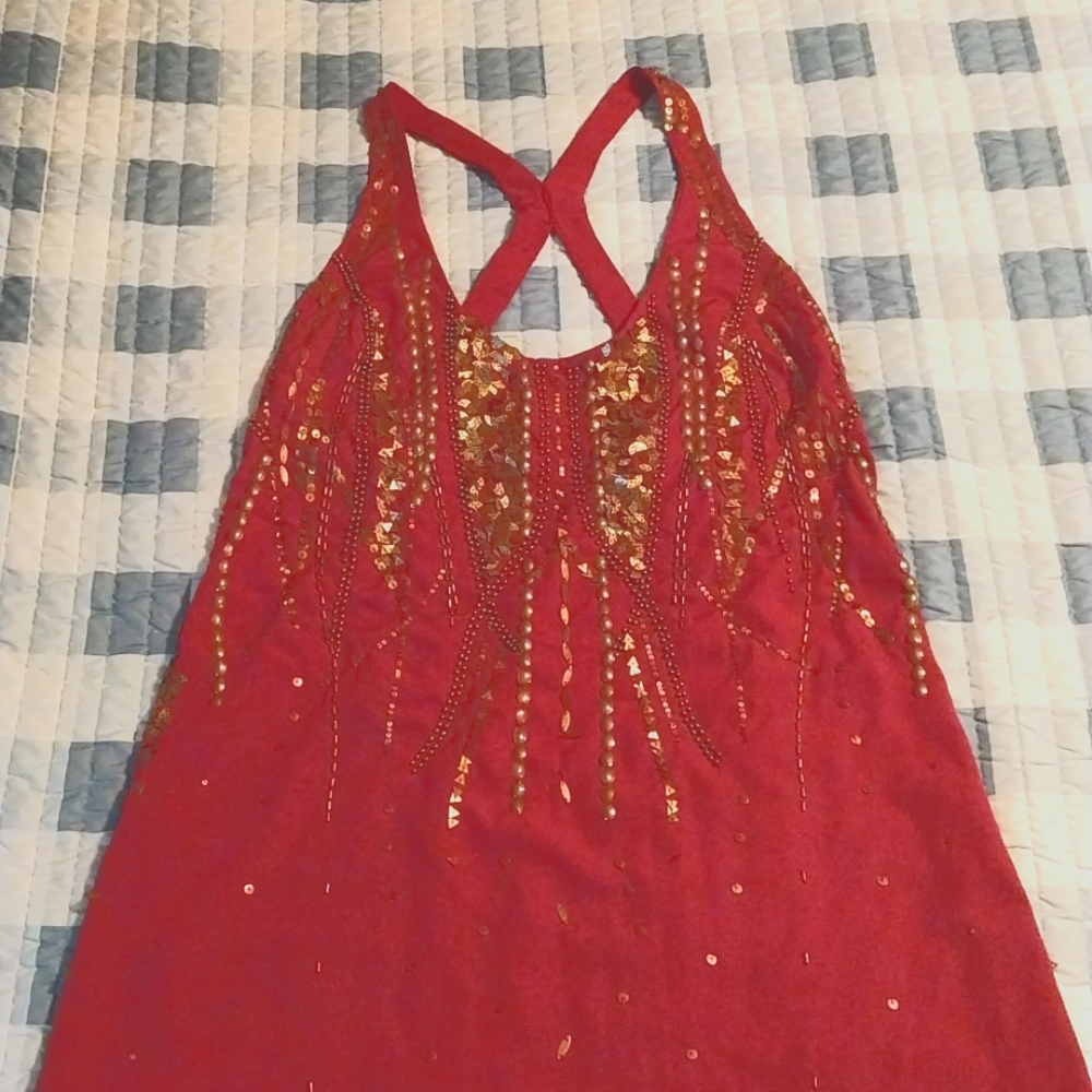 Free people plum studded racerback lined dress size M